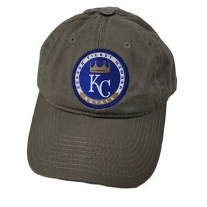 NEW KC KANSAS CITY ROYALS GRAY BLUE EMBROIDERED PATCH ADJUSTABLE BASEBALL HAT